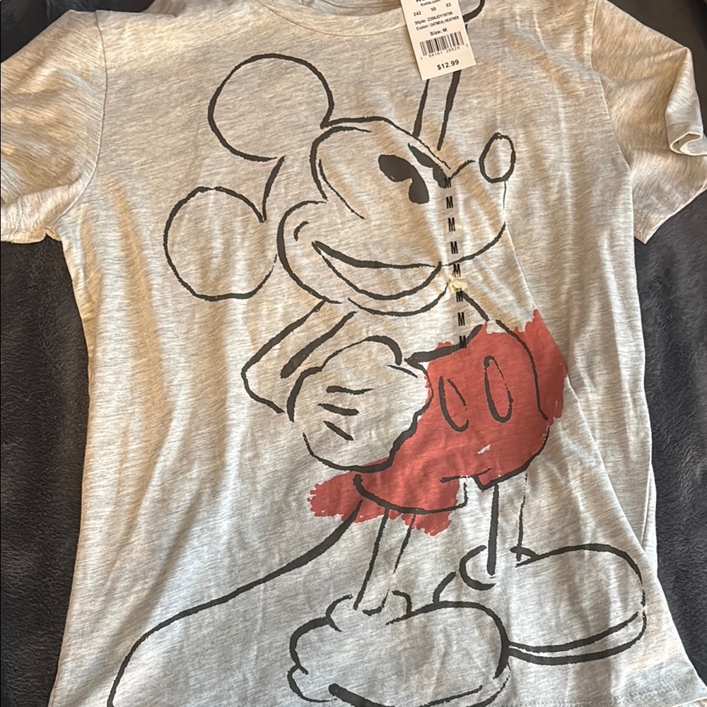 Disney Mickey Mouse Gray and Red Kids T-Shirt